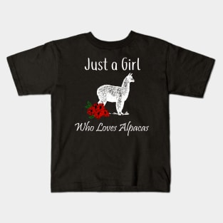 Just a Girl Who Loves Alpacas Kids T-Shirt